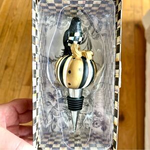🍷 NIB! RETIRED MacKenzie-Childs Crow on Pumpkin Bottle Stopper